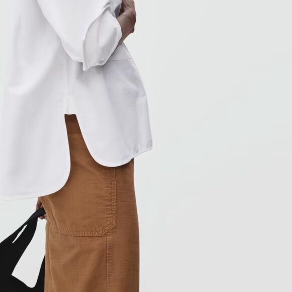 Everlane Japan square boxy top white organic cotton shirt button up  NWT XL - Picture 5 of 5